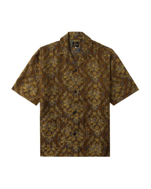 Needles Green X Kae Tanaka Floral-Pattern Short-Sleeve Shirt for men