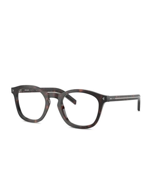 Prada Brown Round-Frame Tortoiseshell Glasses for men