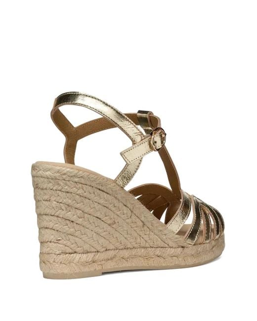 Geox Metallic 95Mm Gelsa T-Strap Wedge Espadrilles