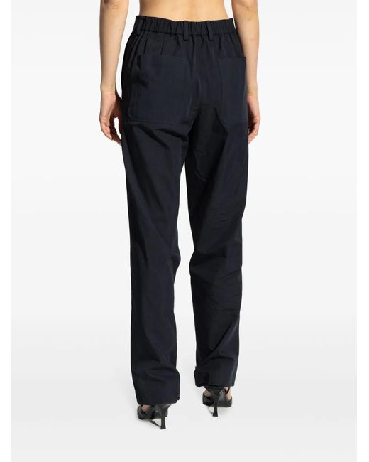 Helmut Lang Blue Zippered Leg Trousers