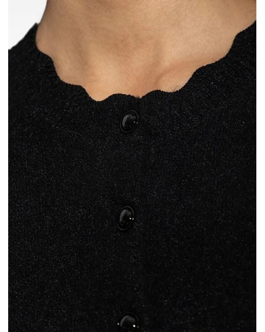 Isabel Marant Black Naia Scalloped-Edge Cardigan