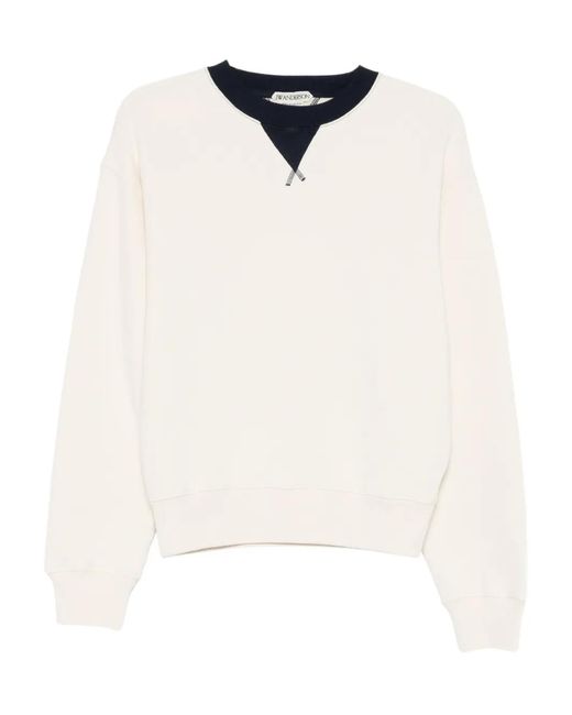 J.W. Anderson White Contrast Crew Neck Knitwear