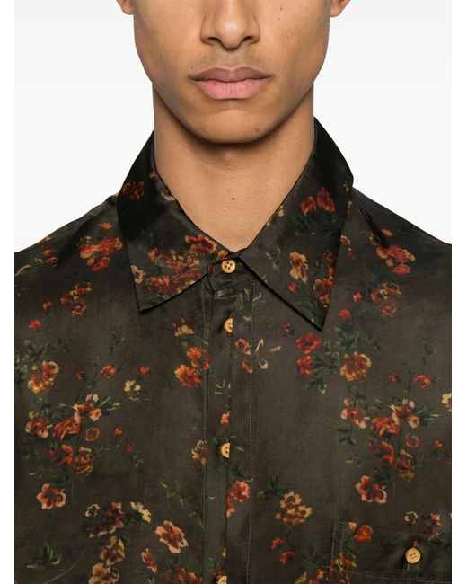 Camisa Tab Uma Wang de hombre de color Green