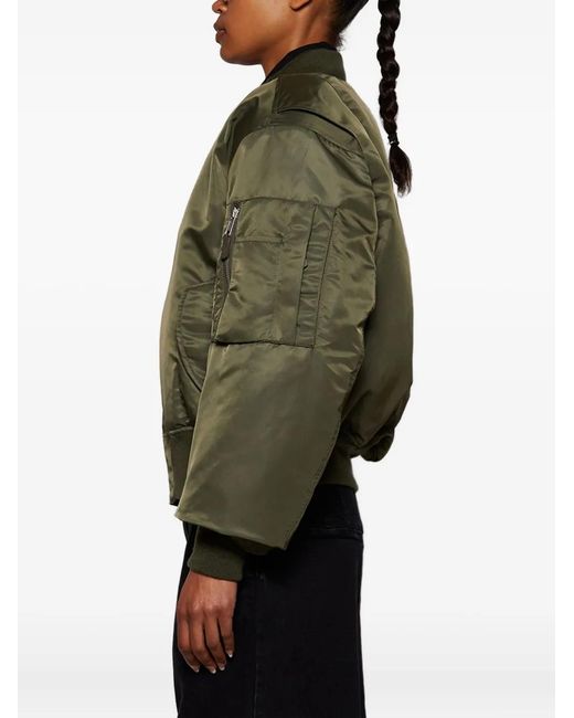 Entire studios Green Puffe-Sleeve Bomber Jacket