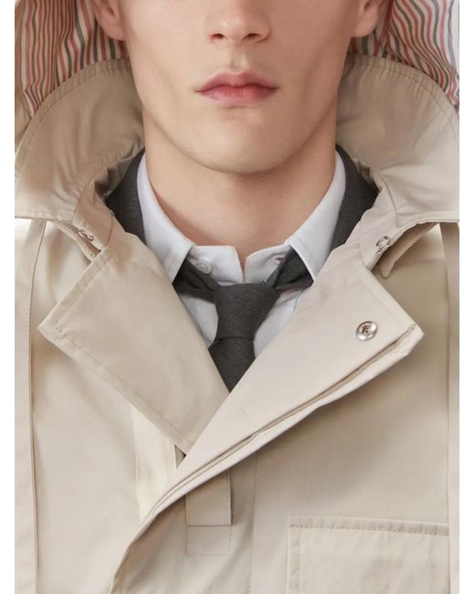 Thom Browne Natural Hooded Chest-Pocket Jacket for men