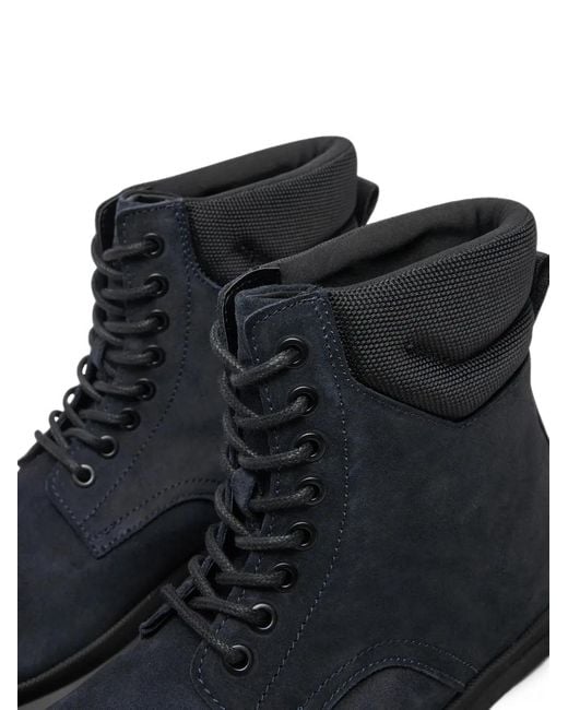 HUGO Black Lace-Up Suede Boots for men