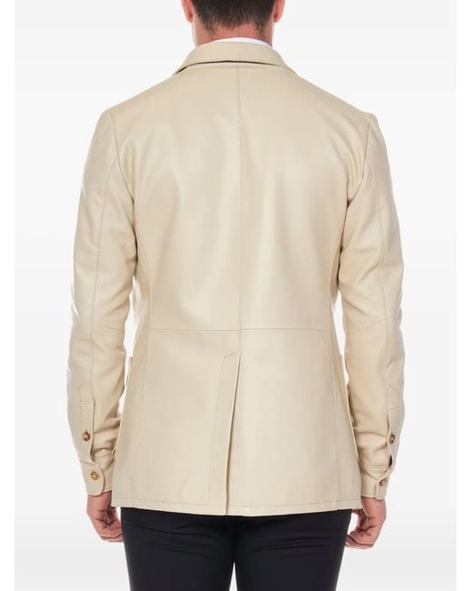 Franzese Collection Natural Single-Button Patch-Pocket Blazer for men