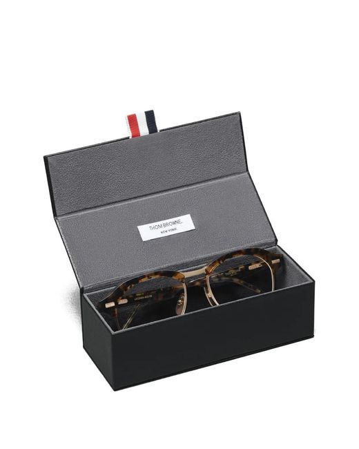 Thom Browne Metallic Tortoiseshell-Effect Pilot Glasses