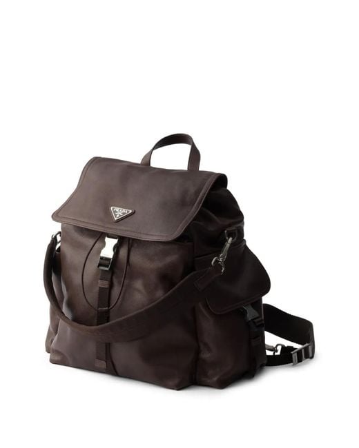 Prada Black Explore Leather Backpack for men