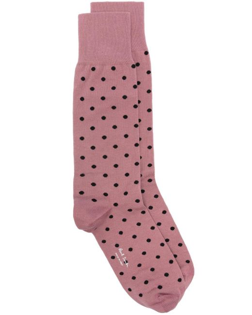 Calcetines con lunares estampados Paul Smith de hombre de color Pink