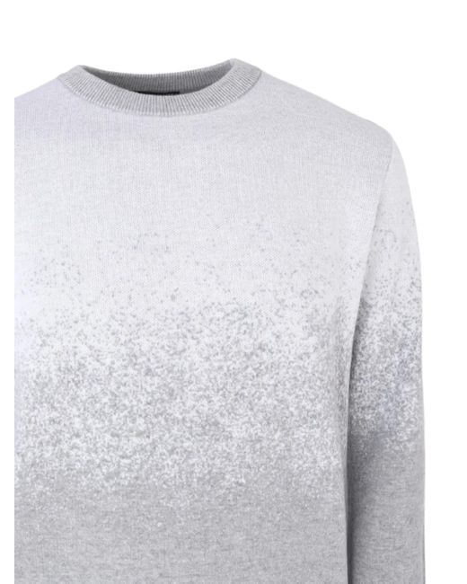 Peserico Gray Ombre-Effect Crewneck Sweater for men