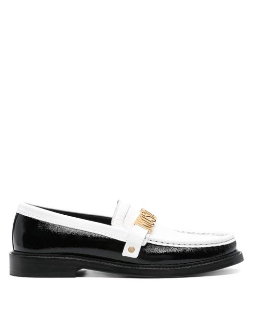 Moschino Black Two-tone Leather Loafers