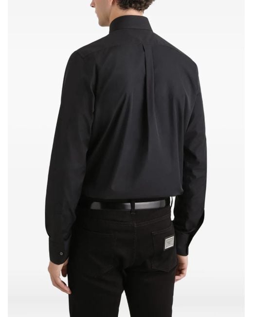 Dolce & Gabbana Hemd Mit Spitzem Kragen in Black für Herren