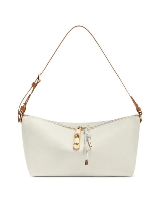 Furla レディース ホワイト Debby レザーショルダーバッグ 【公式通販】