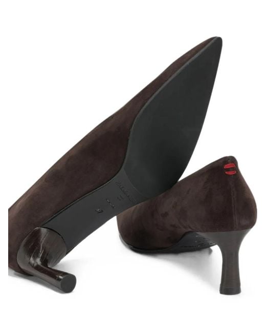 Halmanera Brown Pointed-Toe Suede Pumps