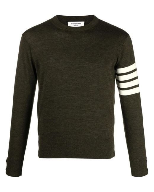 Thom Browne Black 4-bar Stripe Virgin Wool Sweater - Men's - Virgin Wool for men