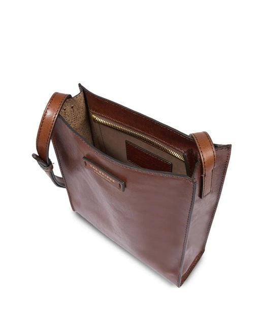 The Bridge Brown Small Logo-Plaque Leather Shoulder Bag