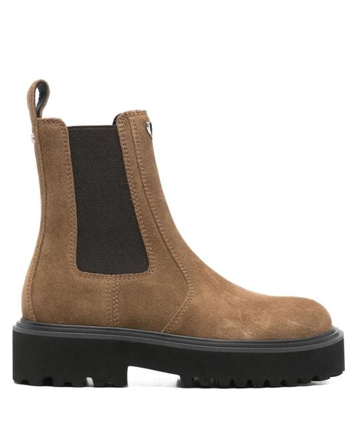 Maje Brown Suede Chelsea Boots