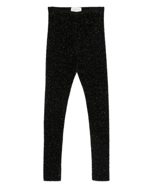 Gemy Maalouf Black Glitter-Effect Leggings