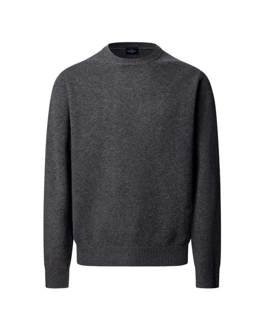 Hackett Blue Lambswool Crew-Neck Sweater for men