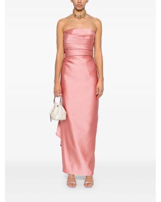 Elie Saab Pink Floral-Appliqué Gown
