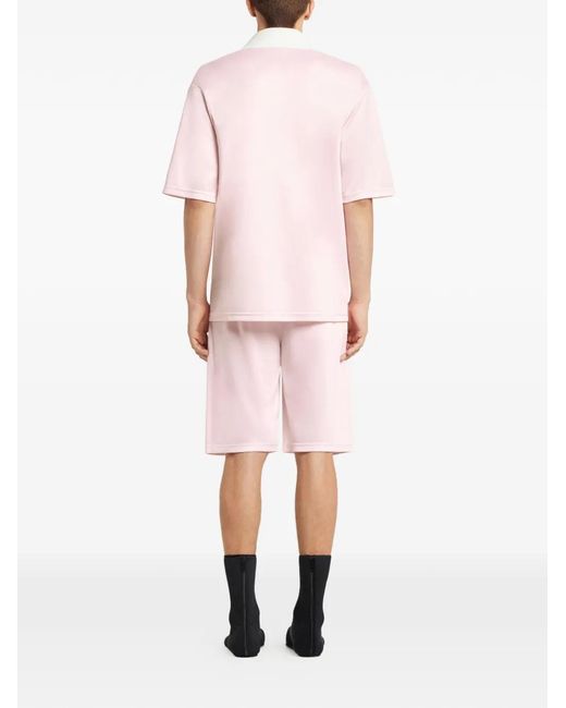 Courreges Pink Elasticated-Waistband Logo-Detail Shorts for men
