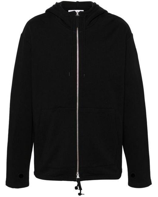 Helmut Lang Black Logo-embroidered Cotton Hoodie
