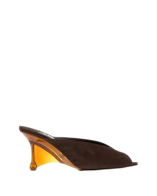 Jimmy Choo Brown Glace Suede Mules