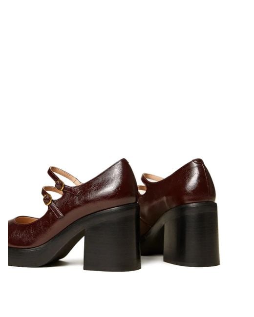 Twinset Brown 80Mm Mary Jane Court Heeled Pumps
