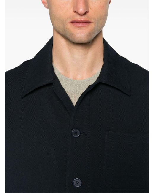 Sandro Blue Worker Twill Shirt Jacket for men