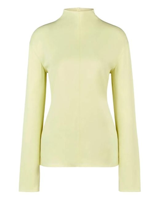 Tod's Yellow High-Neck Long-Sleeve Top