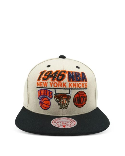 Mitchell & Ness Natural X Nba Hardwood Classics First Of Many New York Knicks Embroidered Snapback Cap for men