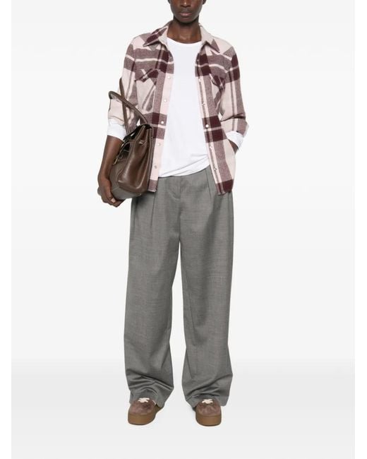 Kujten Pink Lumber Check-Pattern Button-Down Shirt