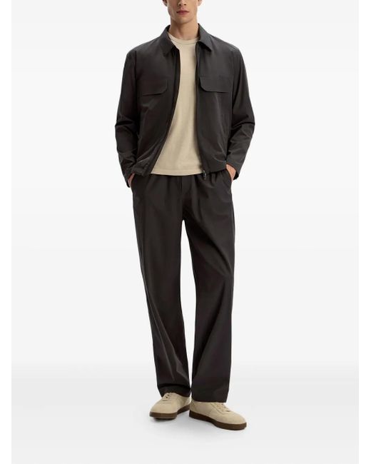 12 STOREEZ Black Tech-Shell Trousers for men