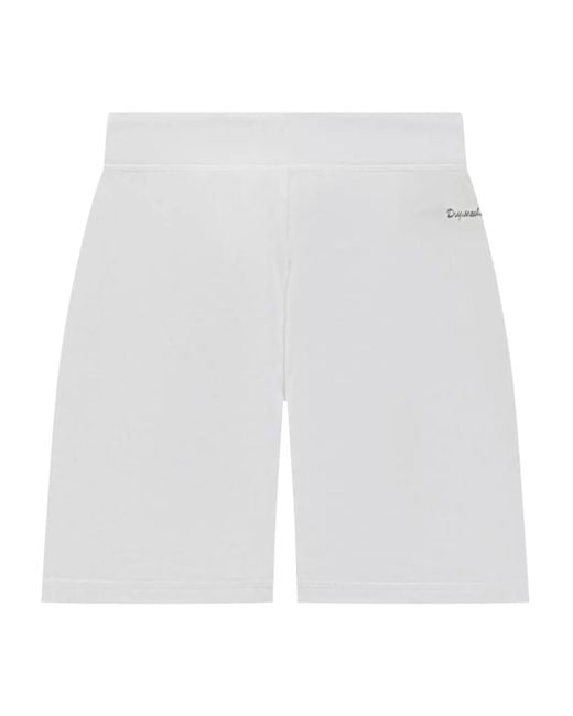 DSquared² White Printed Track Shorts