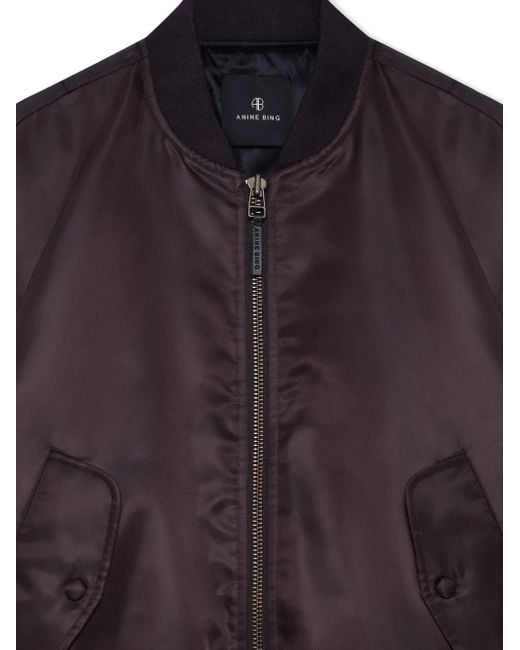 Anine Bing Purple Leon Bomberjacke Aus Satin