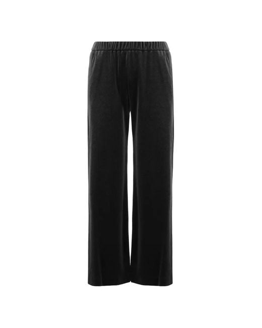 F.it Black Elasticated-Waistband Straight Trousers