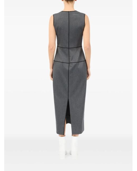 MM6 by Maison Margiela Gray Panelled Sleeveless Dress