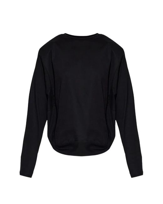 IRO Black Arum Padded-Shoulder Top