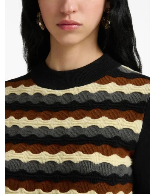 Marni Black Wool Jumper With 3D Wave