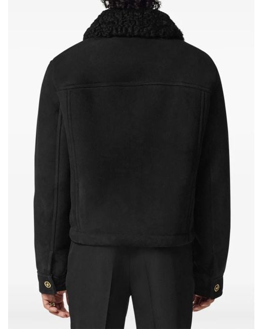 メンズ Versace シアリング ジャケット Black