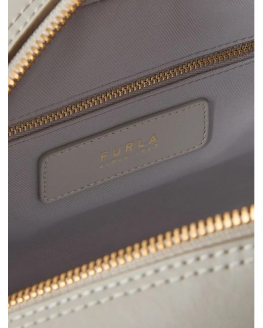 Furla Gray Medium Dome Leather Tote Bag