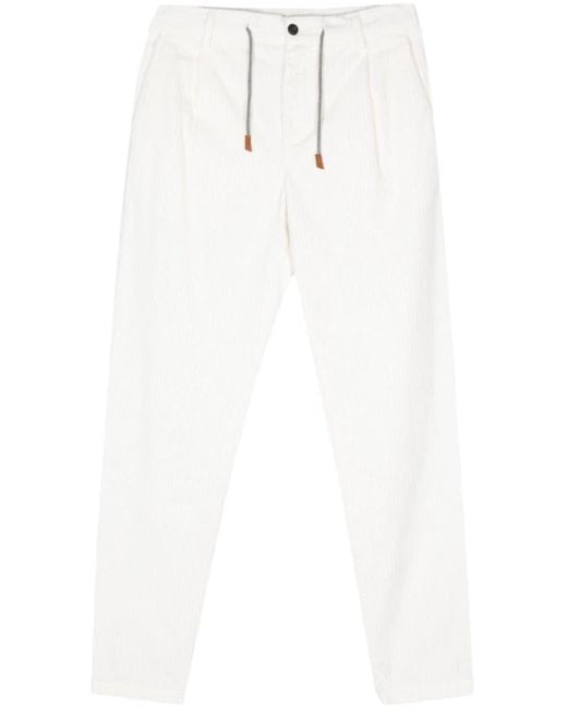 Eleventy White Stretch-Cotton Trousers for men