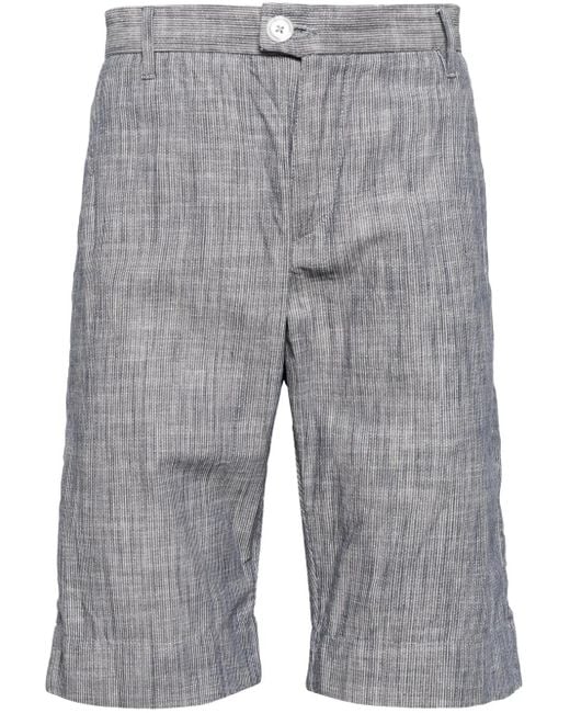 Private Stock Gray The Duke Pinstripe-Pattern Shorts for men