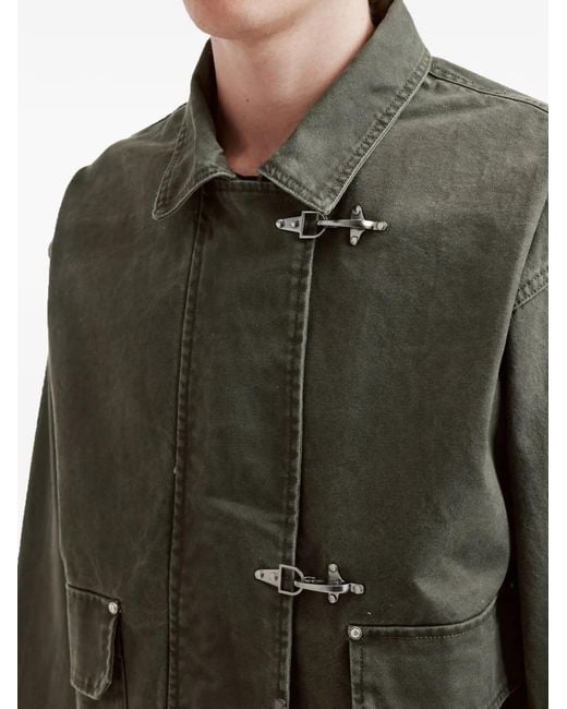 FIVE CM Green Flap-Pocket Toggle Jacket for men