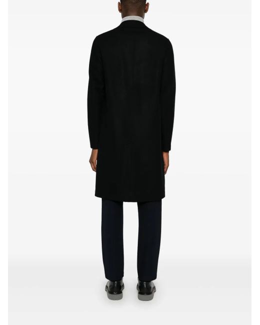 Harris Wharf London Black Cashmere Peacoat for men