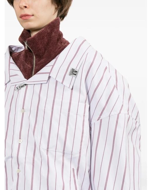 Maison Mihara Yasuhiro White Striped Long-Sleeve Sweatshirt