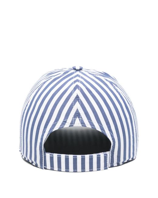 Herno Blue Striped Baseball Cap for men