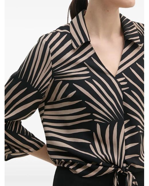 Joseph Ribkoff Black Geometric-Pattern Shirt