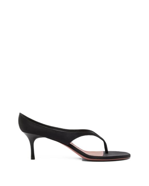 AMINA MUADDI Black Alexandra Thong Slippers 60 Satin